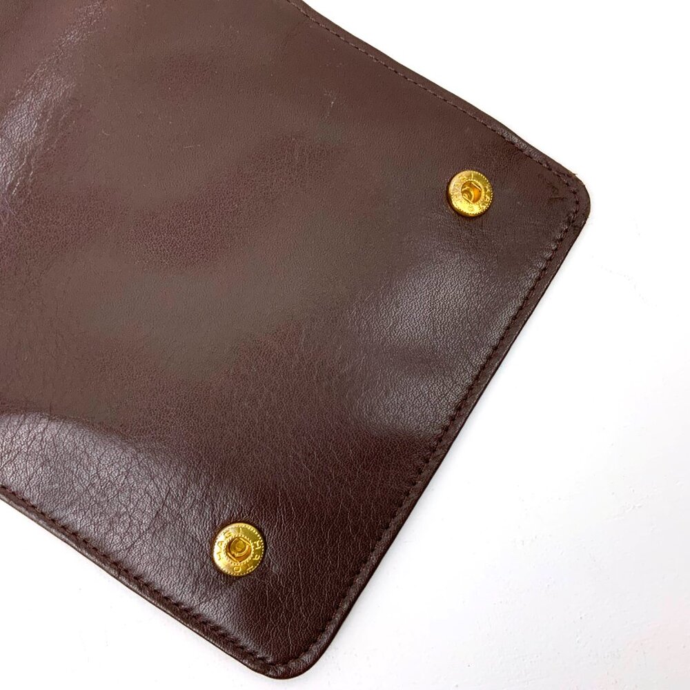 Vintage Perlina New York Brown Genuine Leather Crossbody Bag Organizer - Picture 9 of 16